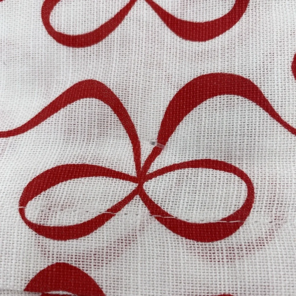 Kate Spade Napkins (Set of 4) White Red Bows Ribbons Valentines Holiday Cotton